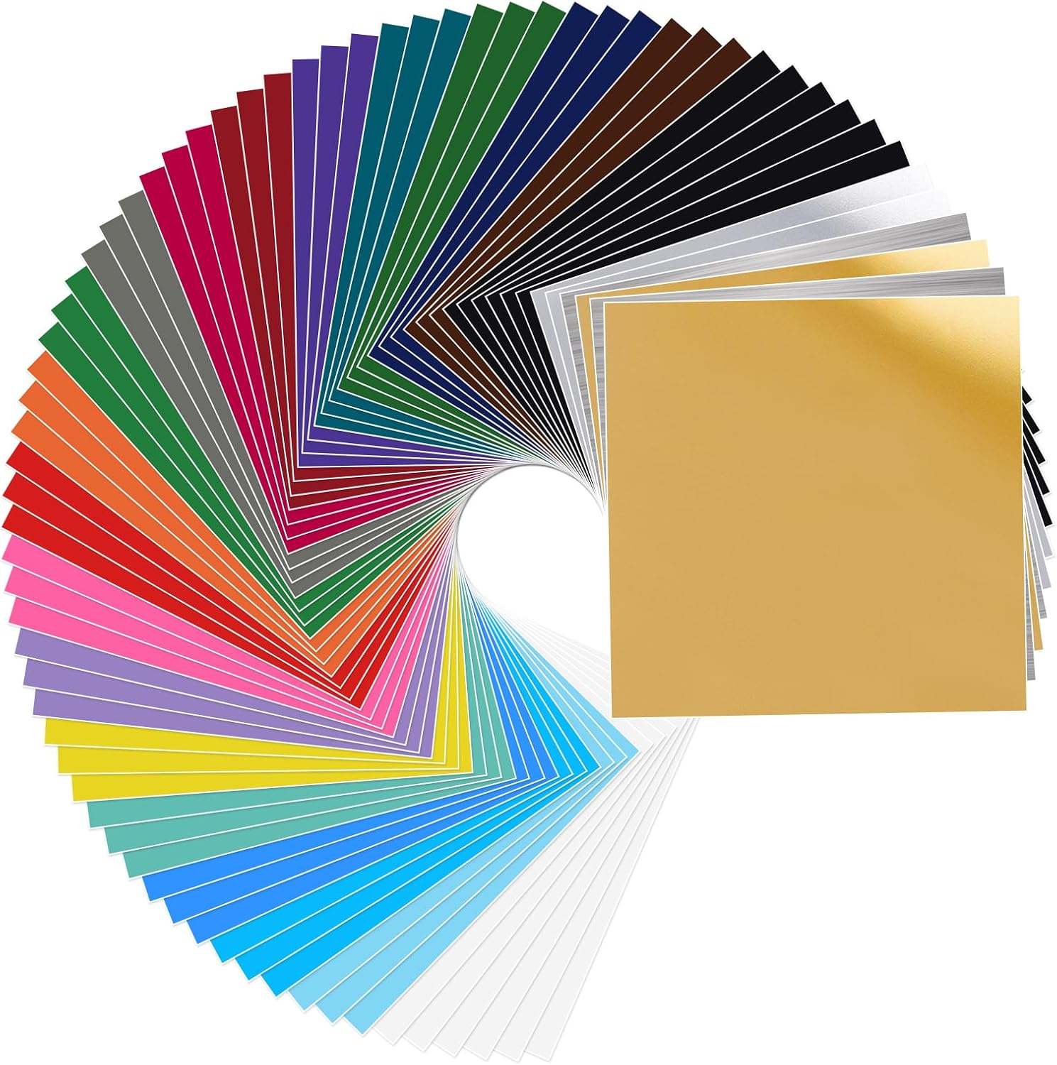 Permanent Vinyl, 72 Pack Permanent Adhesive Vinyl Sheets (12”x 12”) for Silhouette Cameo and Any Craft Machine Cutters