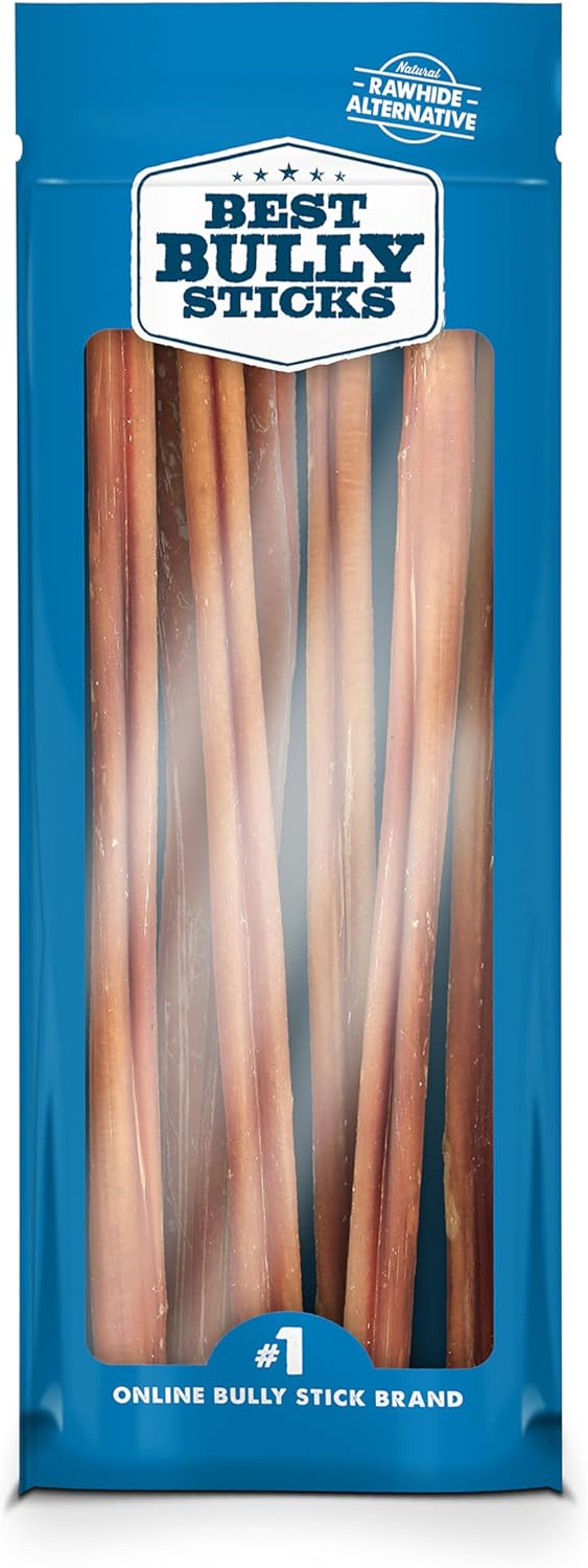 Best Bully Sticks 12 Inch Bully Sticks - 8 oz (Pack of 1) - Natural Grass-Fed, Grain and Rawhide Free, Perfect for Medium or Large Canines
