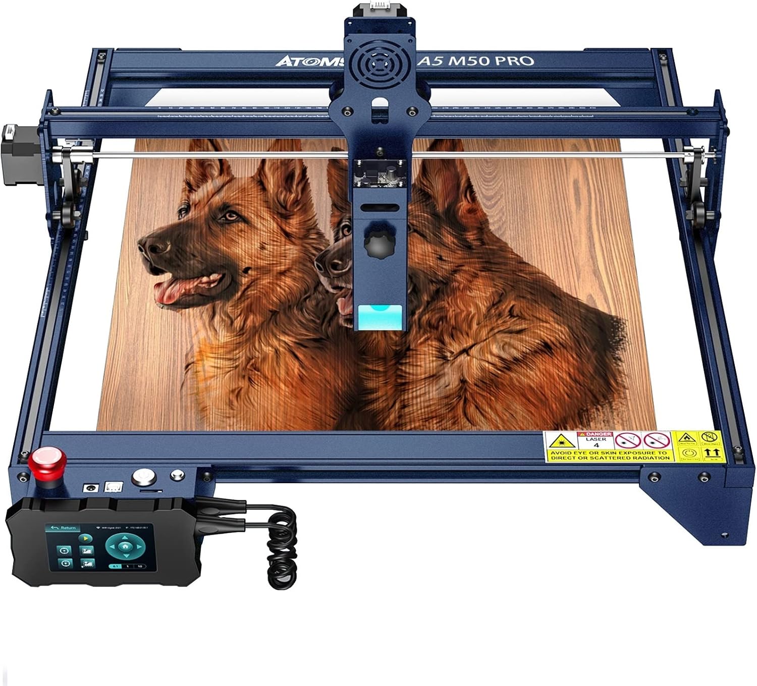 ATOMSTACK Laser Engraver, A5 M50 Pro 40W Laser Engraving Cutting Machine Offline Operation Laser Cutter with 4X Lens Focus Spot, 32-bit Motherboard Laser for Wood Metal, 410x400mm Engraving Area