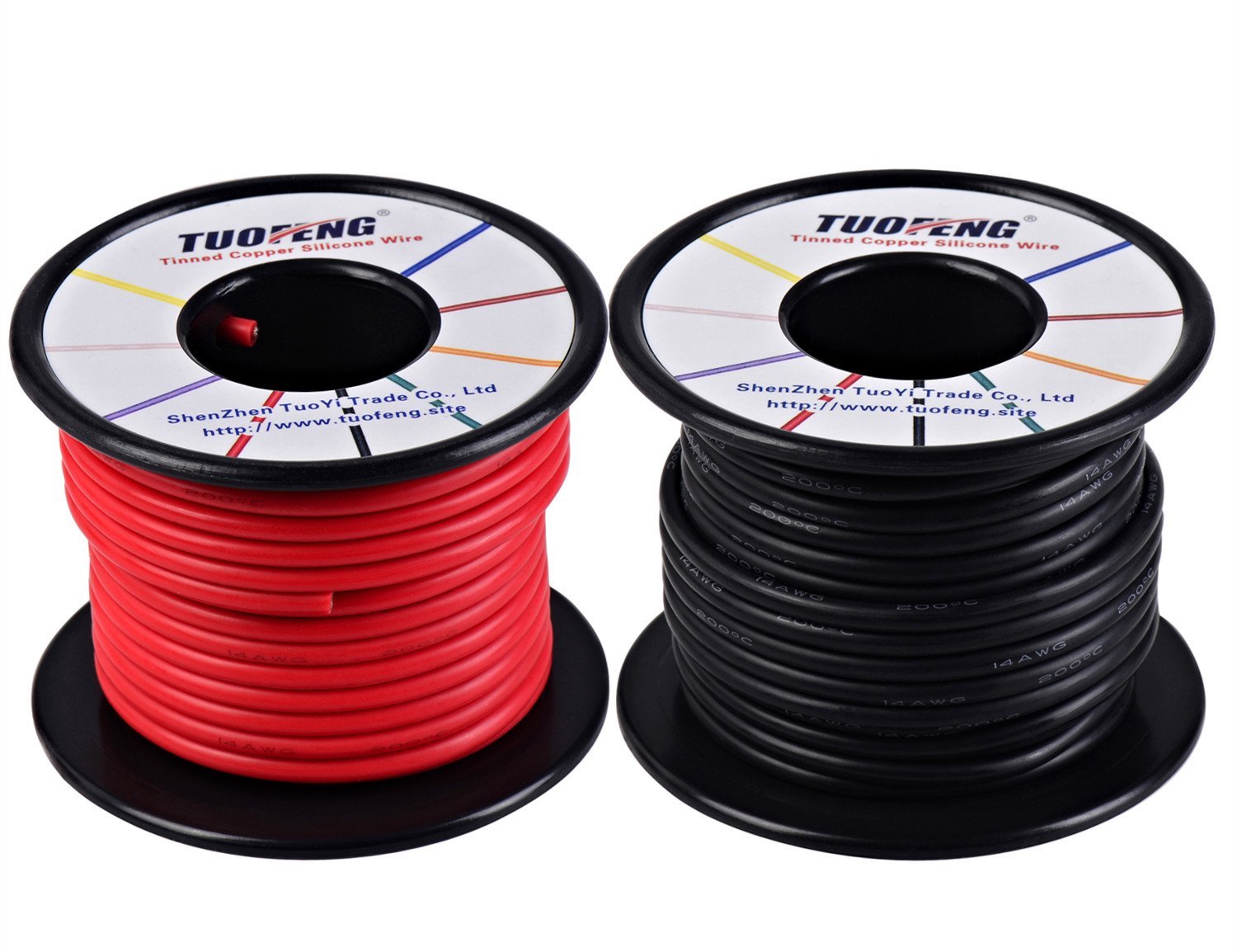 14 AWG Wire, Soft and Flexible Silicone Insulated Wire 66 Feet [33 ft Black and 33 ft Red ] Stranded Wire High Temperature Resistance for RC Applications,Test Lead,Drones Battery