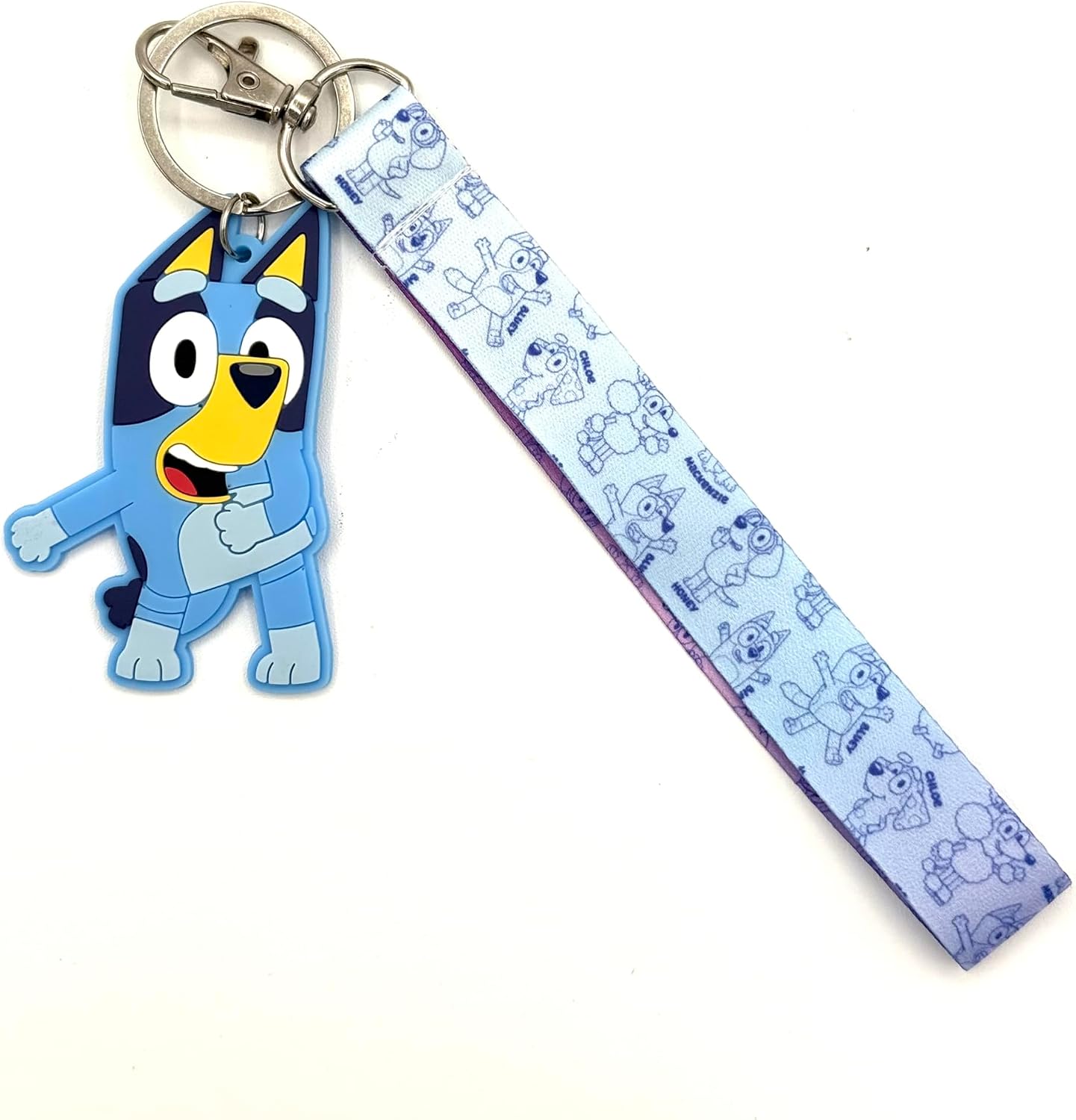 UPD BIuey Wrist Lanyard with Rubber Keychain