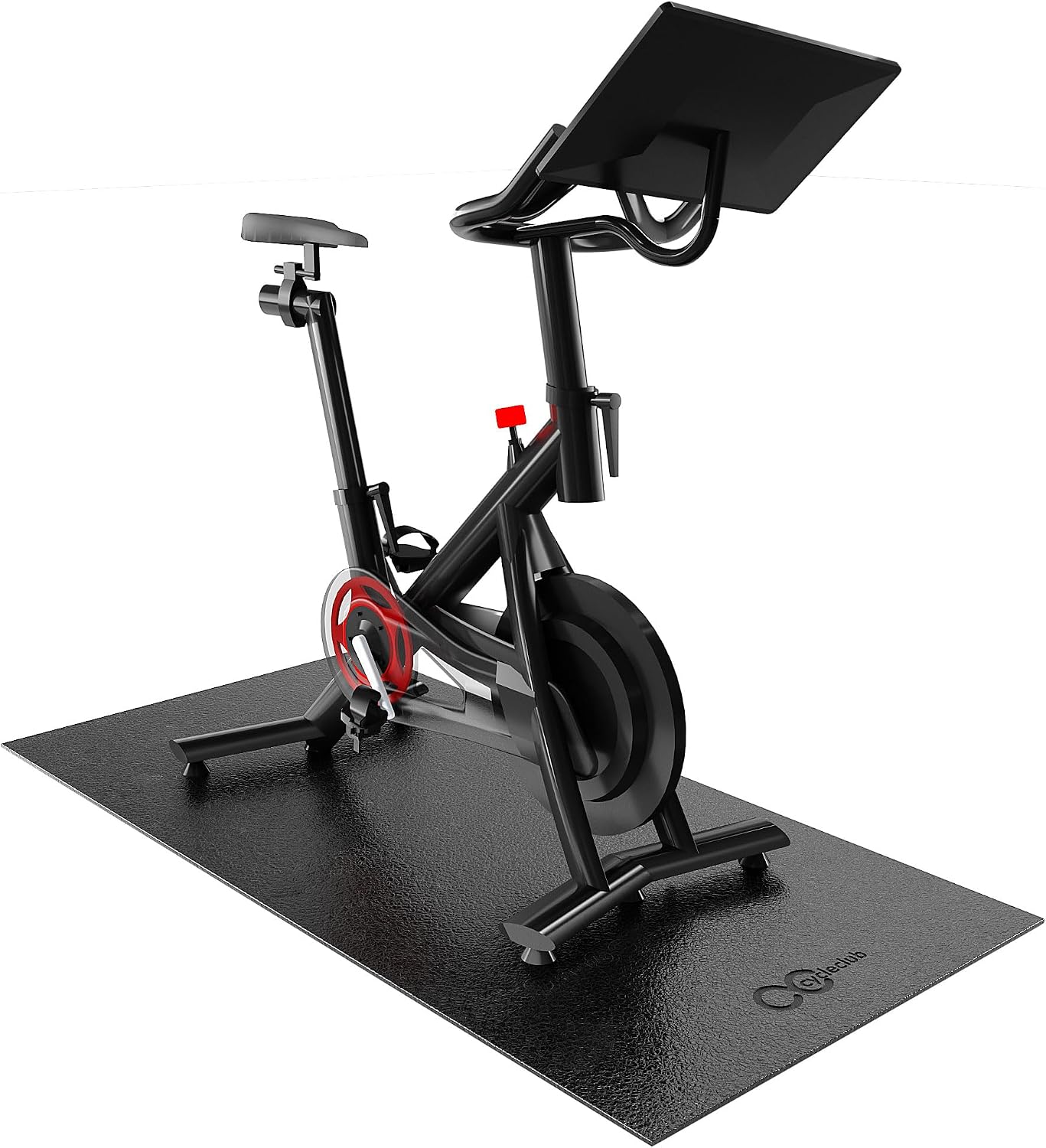 Cycleclub Bike Mat Compatible with Peloton Bike,Elliptical,Treadmill Mat, 6mm Thick, Under Exercise Bike Trainer Pad for Indoor Stationary Spin Bike Gym Equipment Hardwood Floor Carpet Protector