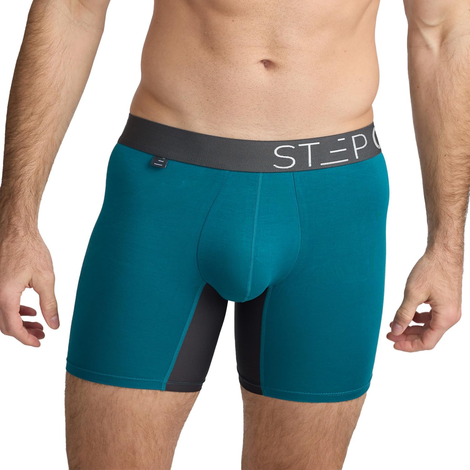 STEP ONE Mens Boxers Shorts, 1 Pair, Anti Chafing Underwear for Men, Moisture-Wicking Boxer Shorts with 3D Pouch. Fabric Made from Organic Bamboo