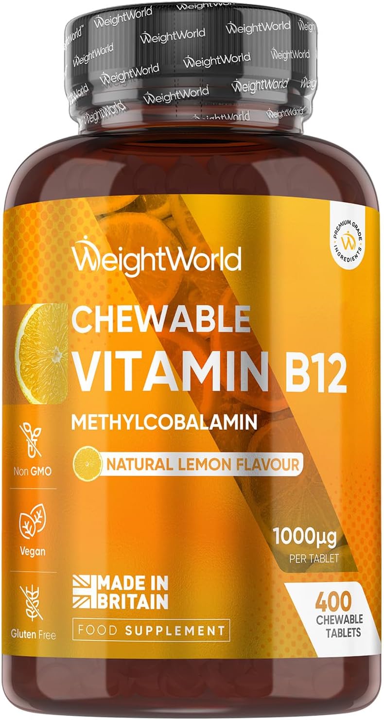 Vitamin B12 Tablets 1000mcg - 1+ Year Supply - 400 Chewable Tablets