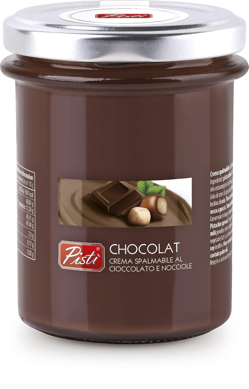 Pisti Chocolate and Hazelnut Spread – Premium Italian Chocolate Cream, Gluten-Free, No Palm Oil, 200g (7.05 oz)
