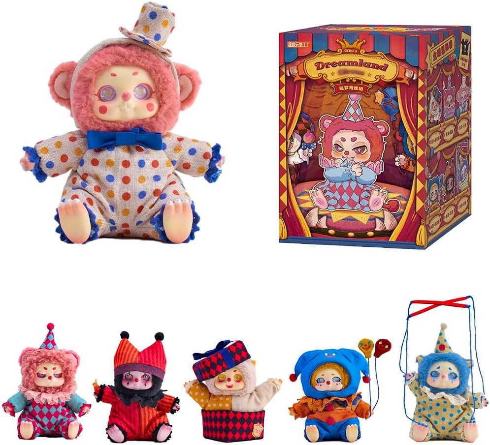 niannyyhouse Plush Blind Box Figures, 6.3inch Movable Joint Collectible Toys, Mystery Doll Blind Box (Single Box)