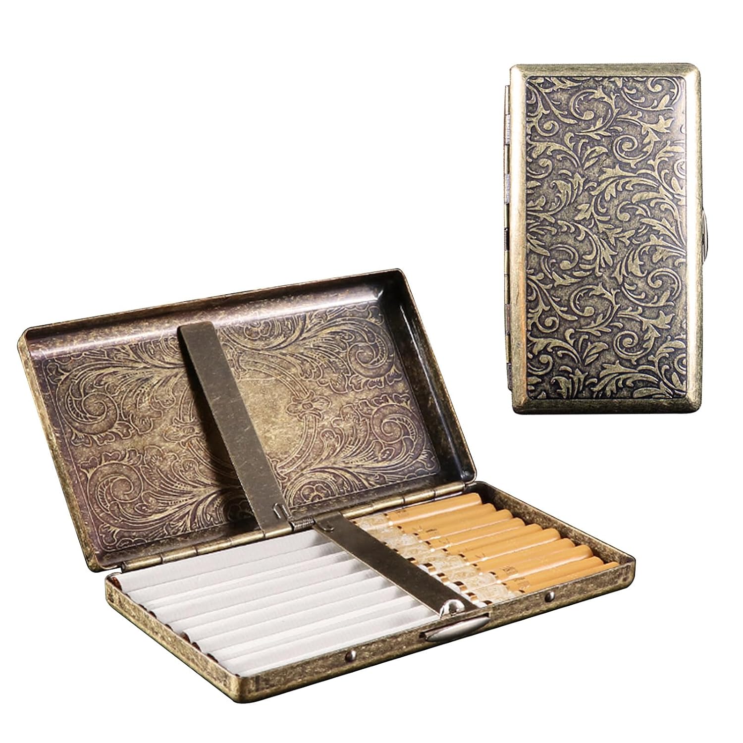 Cigarette Case for Roll Ups, Cigarette Case for Women Men, Gold