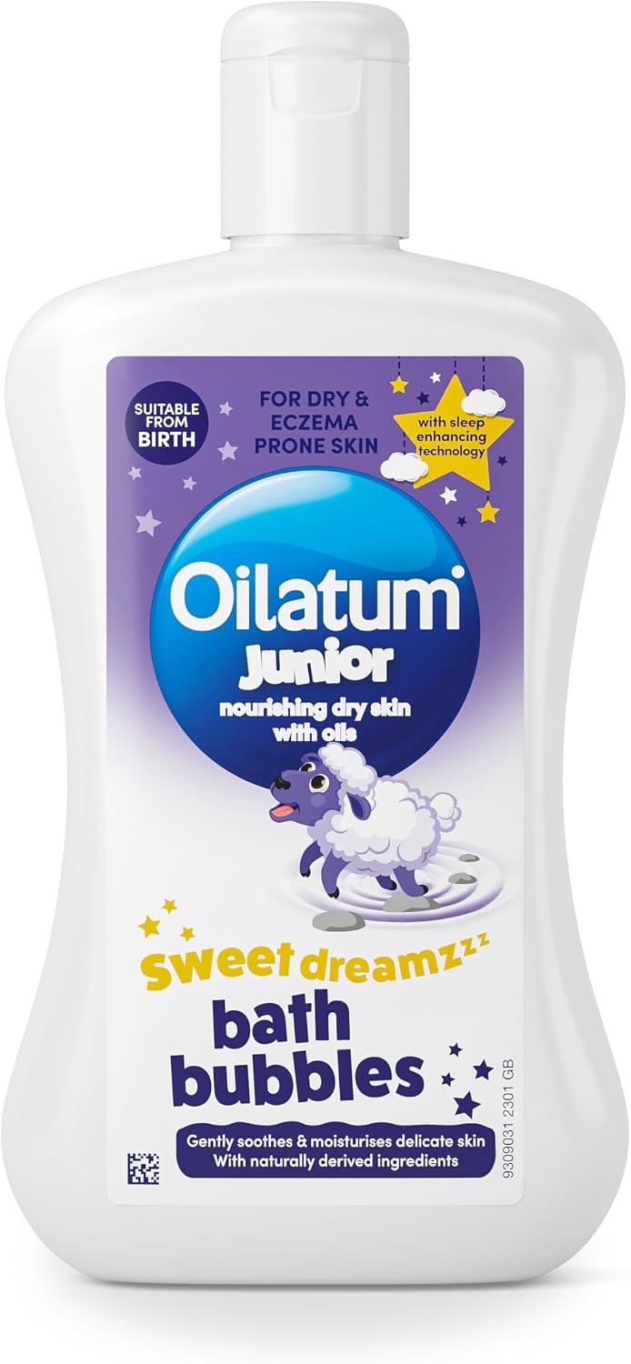 Oilatum Junior Sweet Dreamz Bath Bubbles, For Dry, Sensitive & Eczema-Prone Skin, Soothes Hydrates and Protects Skin, For Everyday use on Babies and Children, Dermatologist Recommended, 1 x 300ml