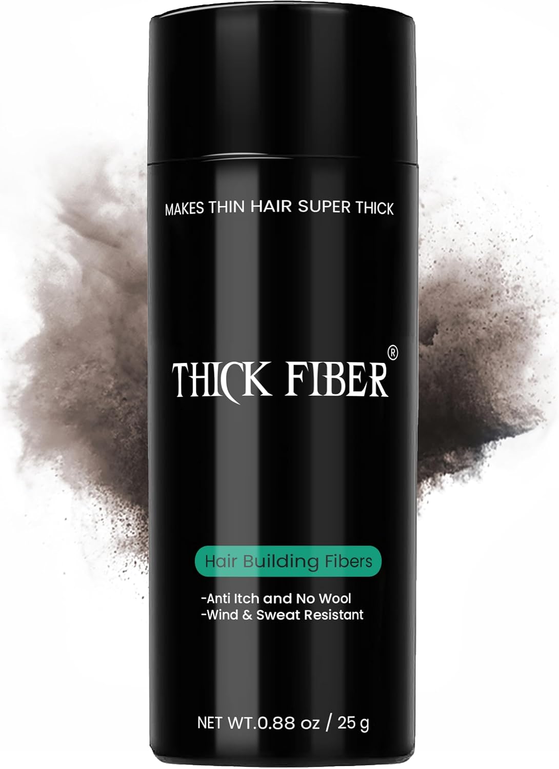 THICK FIBER Hair Fibres (Pack of 1 DARK BROWN) | Hair Powder for Thinning Hair 25g Bottle | Makes Thin Hair Look Thicker in Seconds | Hair Loss Concealer For Women & Men