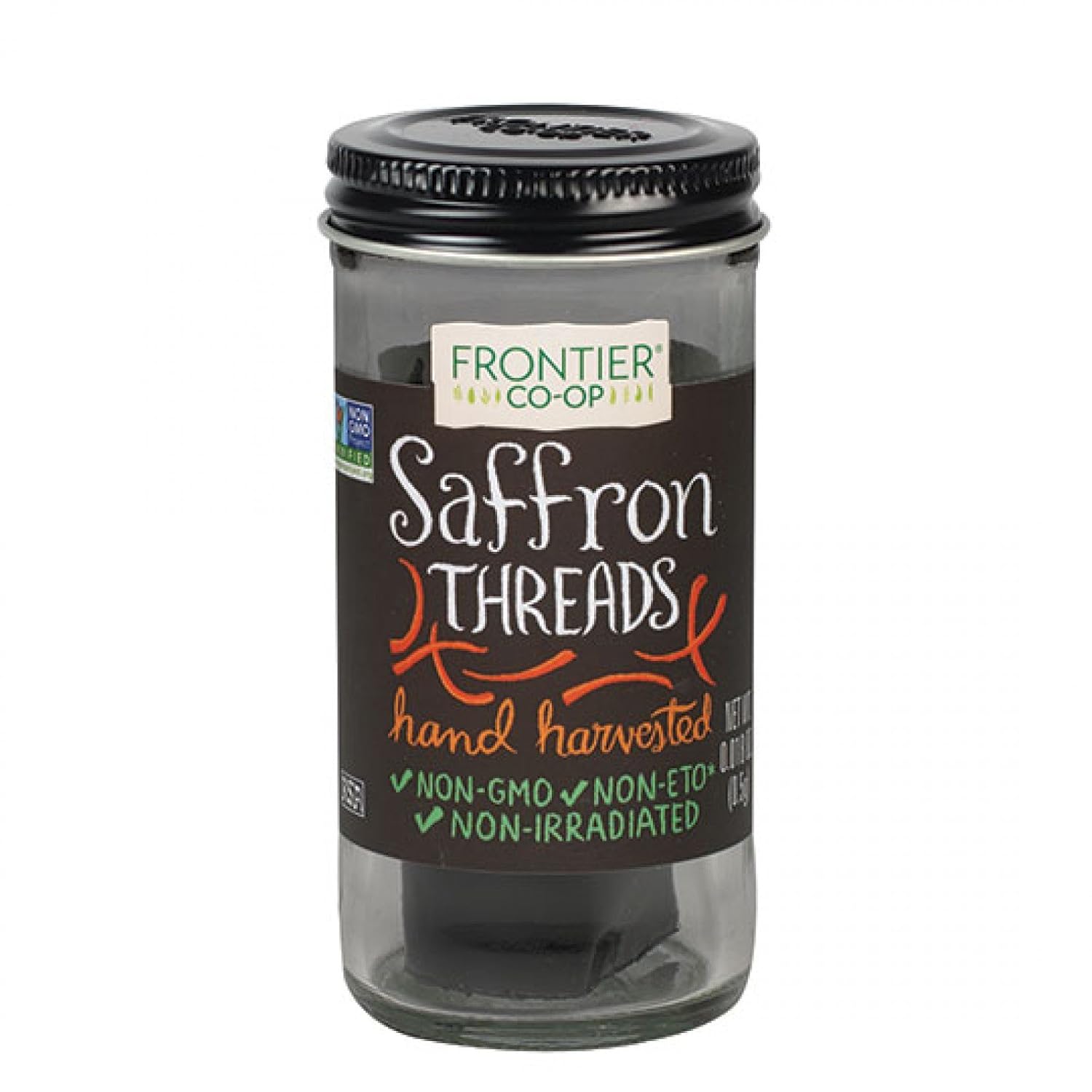 Frontier Co-op Saffron Threads, 0.018 Ounce Bottle, Hand Harvested, For Mediterranean, Arabian and Indian Recipes, Kosher