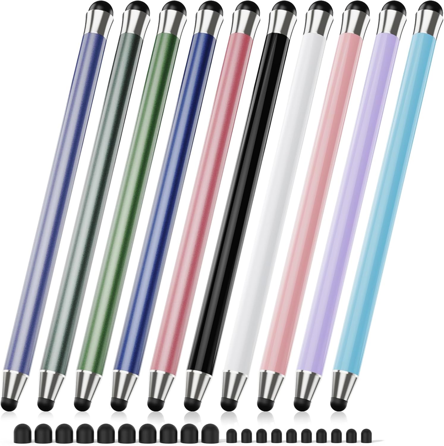 Stylus Pen for Touchscreen 10Pcs, 2-in-1 High Sensitivity & Precision Stylists pens, Stylus Pen for iPad/iPhone/Samsung/Android Tablets and Universal Capacitive Touch Screen (Colorful)