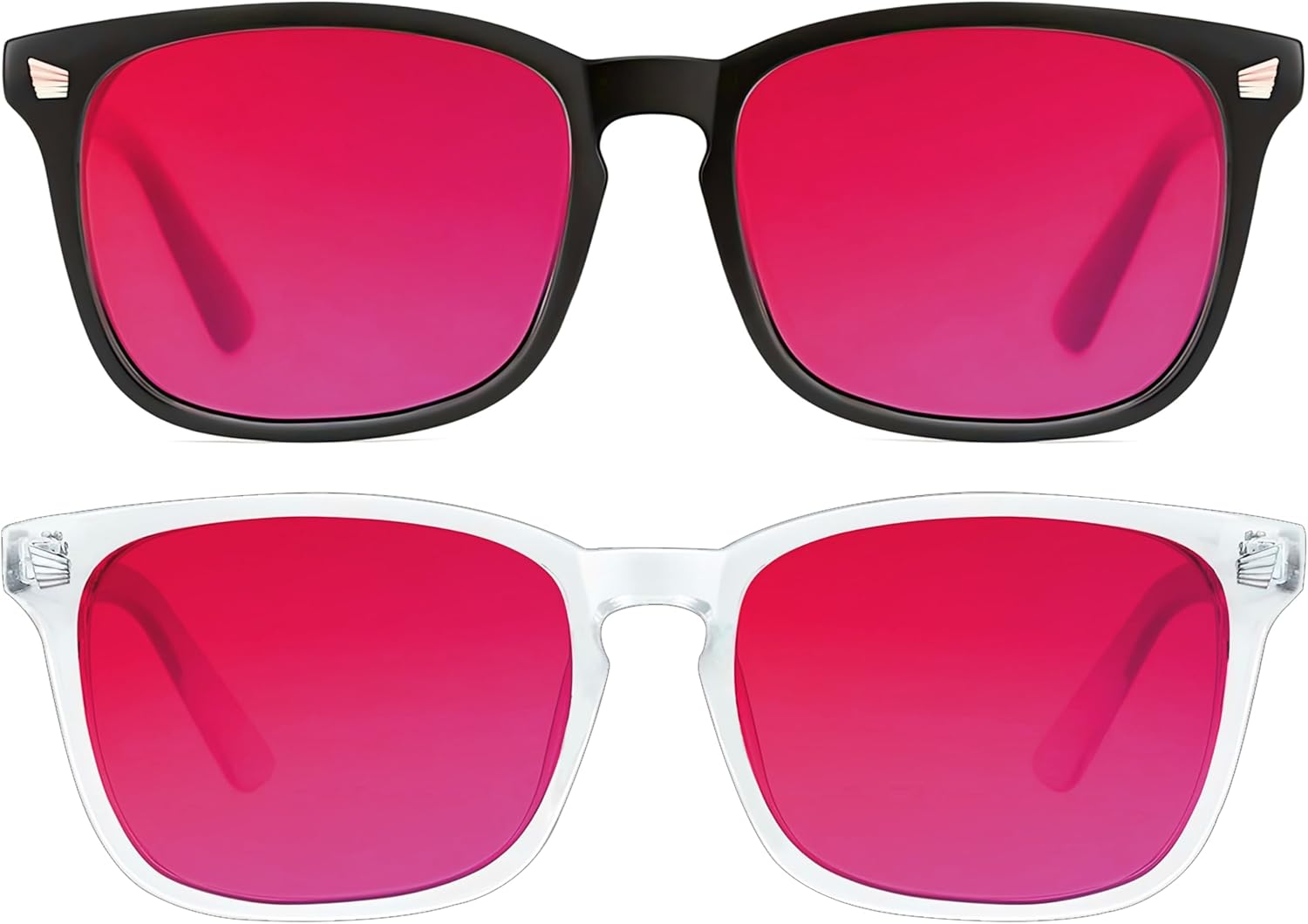 2 pack 99.99% Blue Light Blocking Glasses, Red Lens Computer Gaming Glasses for Men Women Anti Fatigue & Eye Strain