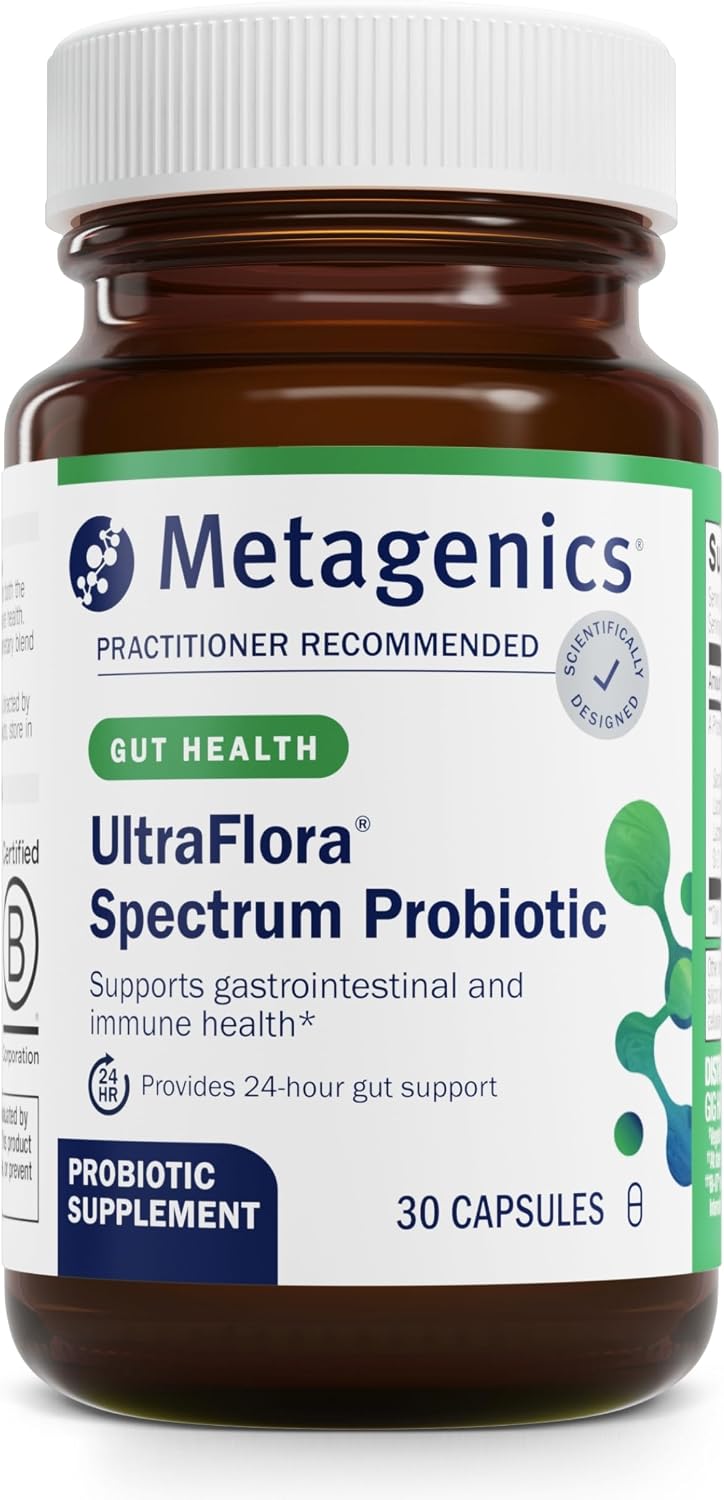 Metagenics UltraFlora Spectrum - Digestive & Immune Health Supplement* - Daily Probiotic - Non-GMO & Gluten-Free - 30 Capsules