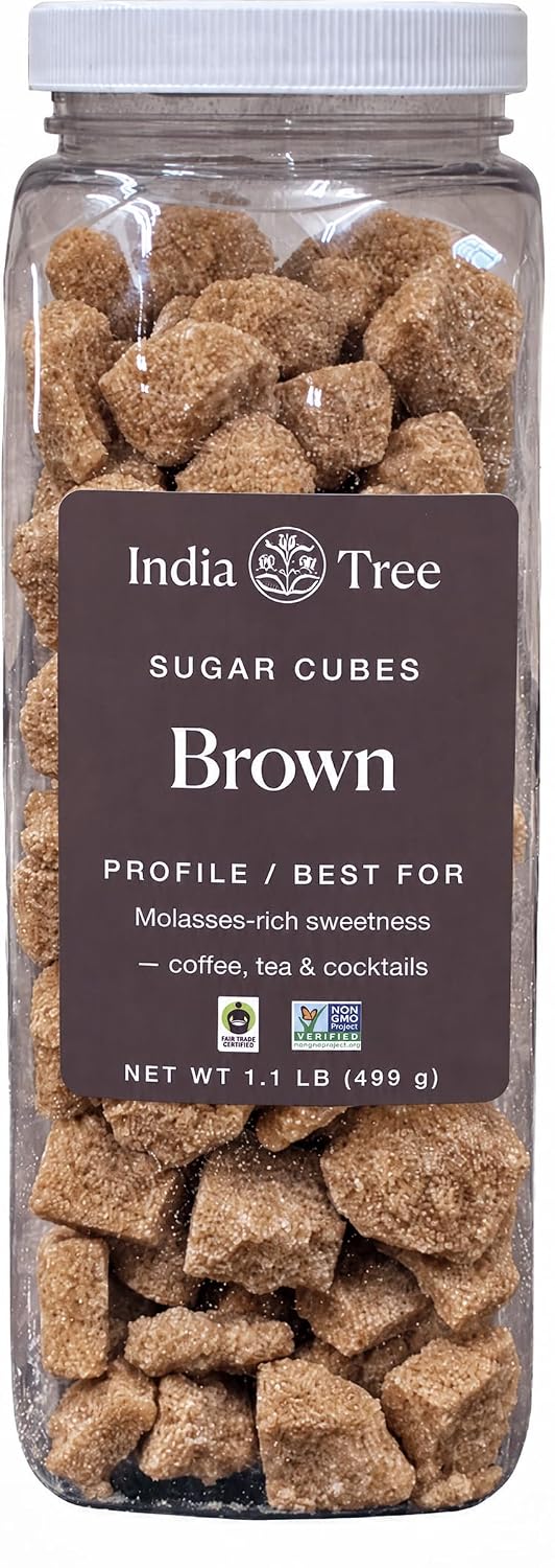 India Tree Unrefined Brown Sugar Cubes from Mauritius, 1.75 lb Pantry Pak