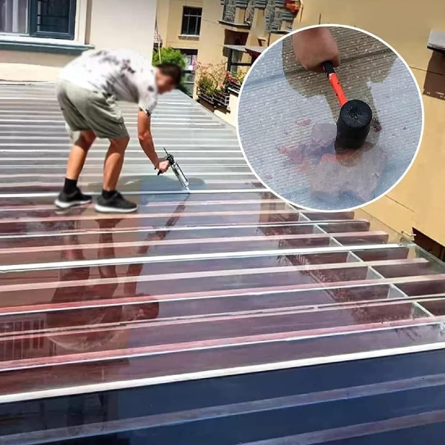 Clear Polycarbonate Sheets,Plastic Roof Panel,Weather-Resistant and Transparent Greenhouse Roofing Sheets,UV Protection Rain Outdoor Awning Covers,Glass Replacement,Easy Cut (0.6x4m(2x13.1ft))
