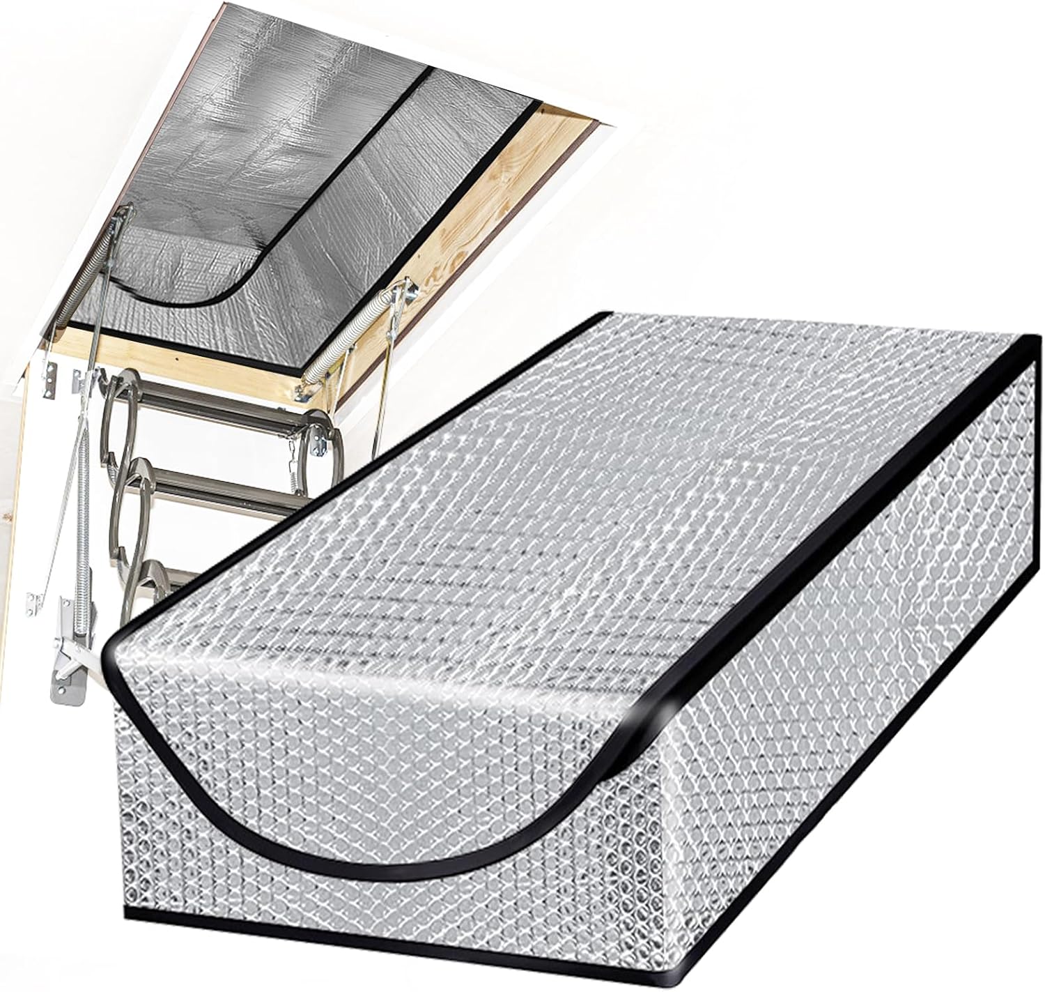 Attic Stairway Insulation Cover - Premium Energy Saving Attic Stairs Door Ladder Insulator Pull Down Tent with Zipper 25 in x 54 in x 11In (Attic Cover)