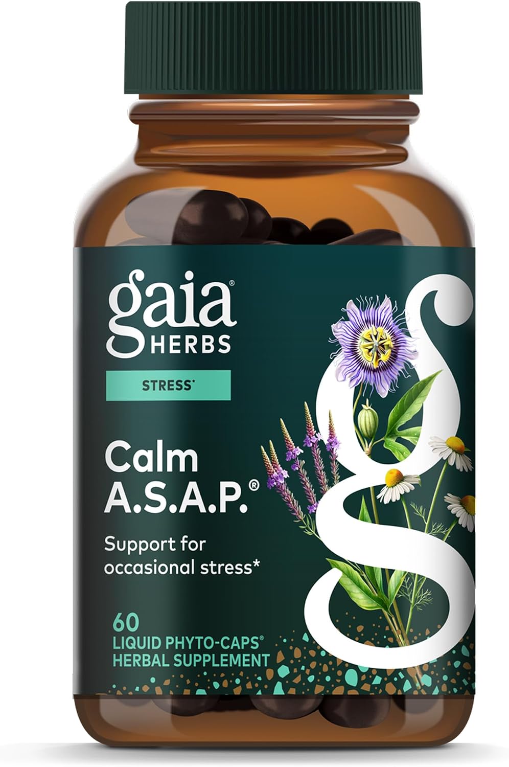 Gaia Herbs Calm A.S.A.P., 60 Vegan Capsules, 20 Servings