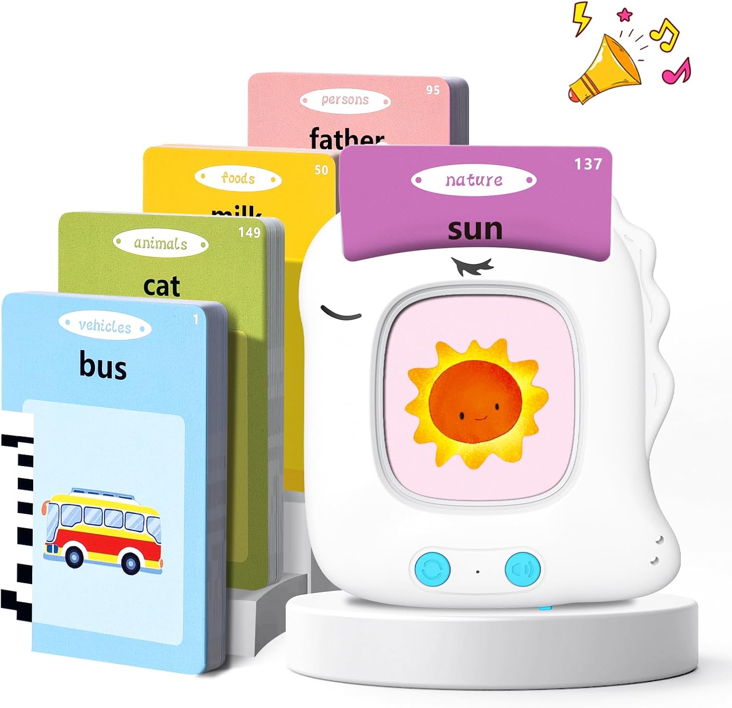 Talking Flash Cards Preschool Learning Resources Toddler Sensory Toys for Autism Educational Montessori Toys with 224 Words for 2 3 4 5 6 Year Old Baby Boys Interactive Gifts For Kids Age 2-6