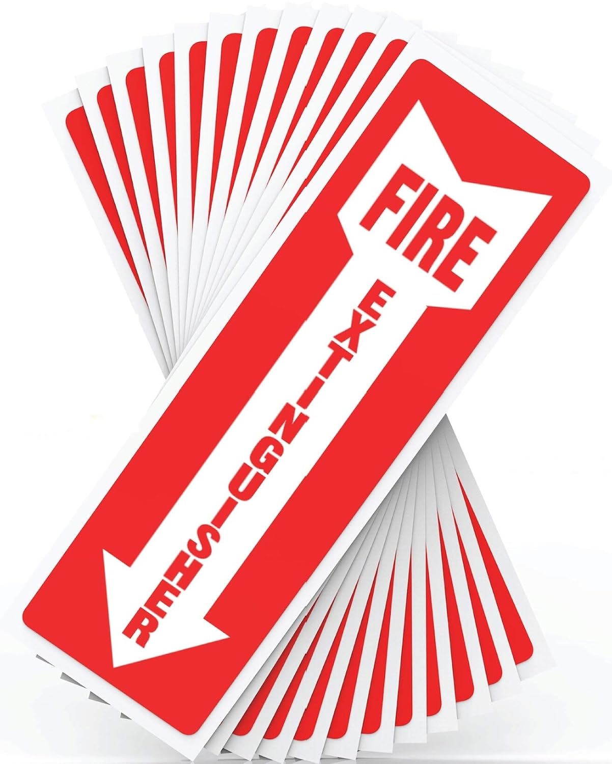 Fire Extinguisher Signs, Safety Sign Sticker - 12 Pack - 4" X 12" - 5 Mil Vinyl Bright Red and White Colors - Durable Self Adhesive, Weatherproof & UV Protected Ideal for Home, Office or Boat