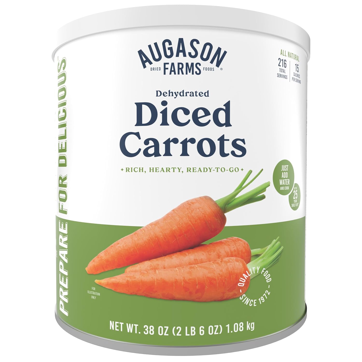 Augason Farms Dehydrated Diced Carrots Can