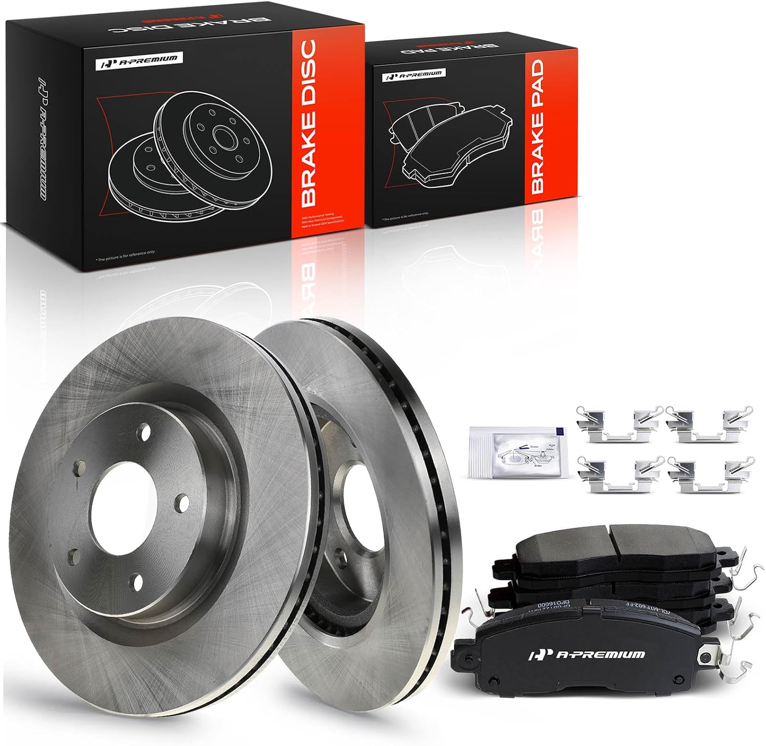 A-Premium 11.65 inch (295.91mm) Front Vented Brake Rotors & Ceramic Pad Kit