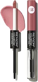 Revlon Liquid Lipstick with Clear Lip Gloss, ColorStay Overtime Lipcolor, Dual Ended with Vitamin E, 350 Bare Maximum, 0.07 Fl Oz