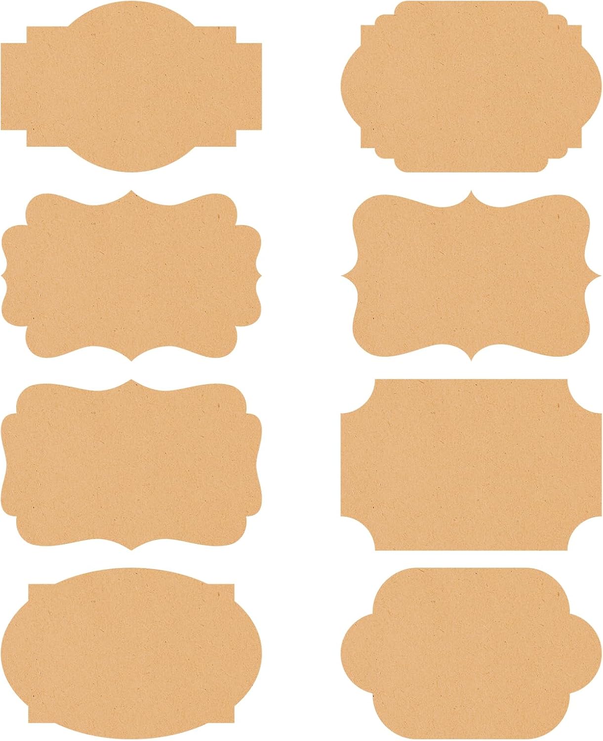 KINGLAKE Fancy Shape Kraft Label Stickers 2x3 Inch - 160PCS Canning, Gift Tags & Storage Bottle Labels