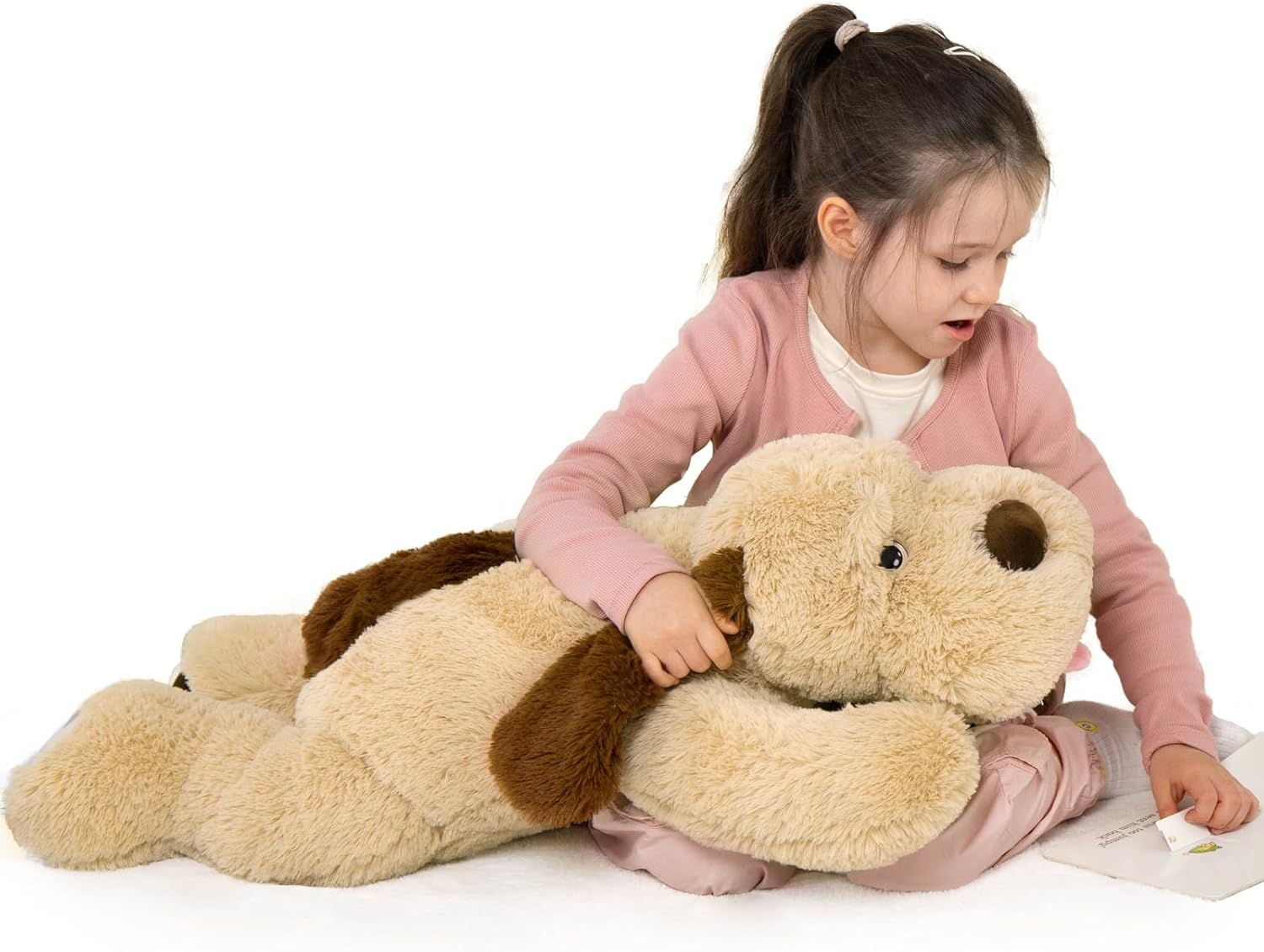 MaoGoLan Giant Dog Plush, Life Size 31" Large Stuffed Animal Dog, Fluffy and Cuddly Stuffed Puppy Stuffed Animal Throw Pillow Toy Birthday for Girls Kids