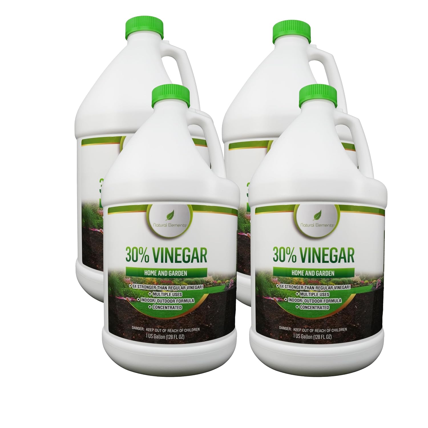 Natural Elements 30% Vinegar | (4) 1 Gallon Pack | Home and Garden Vinegar