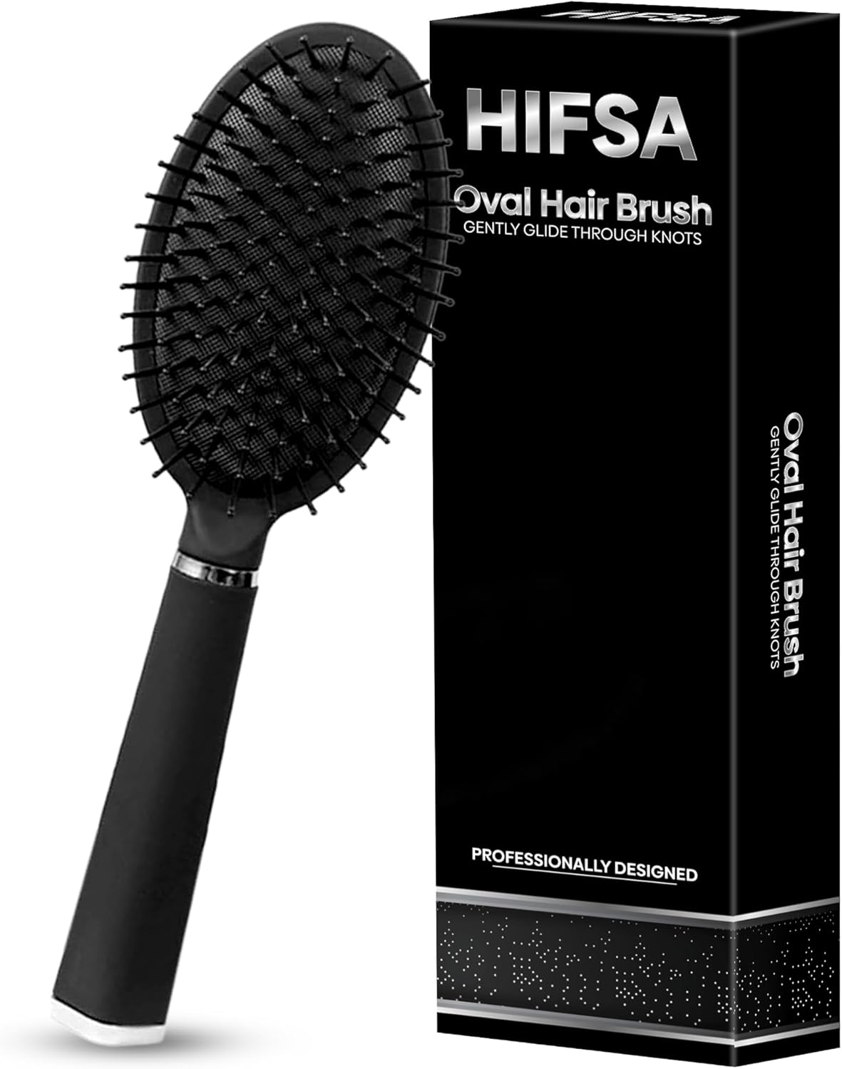 Hair Brush Blow Drying Paddle Hairbrush Easy Grip Handle Straightening Professional Detangle Oval Hair Comb For Curly Natural Long Thick Thin Wet Dry Hair Accessory Salon Supplies (1Pc)