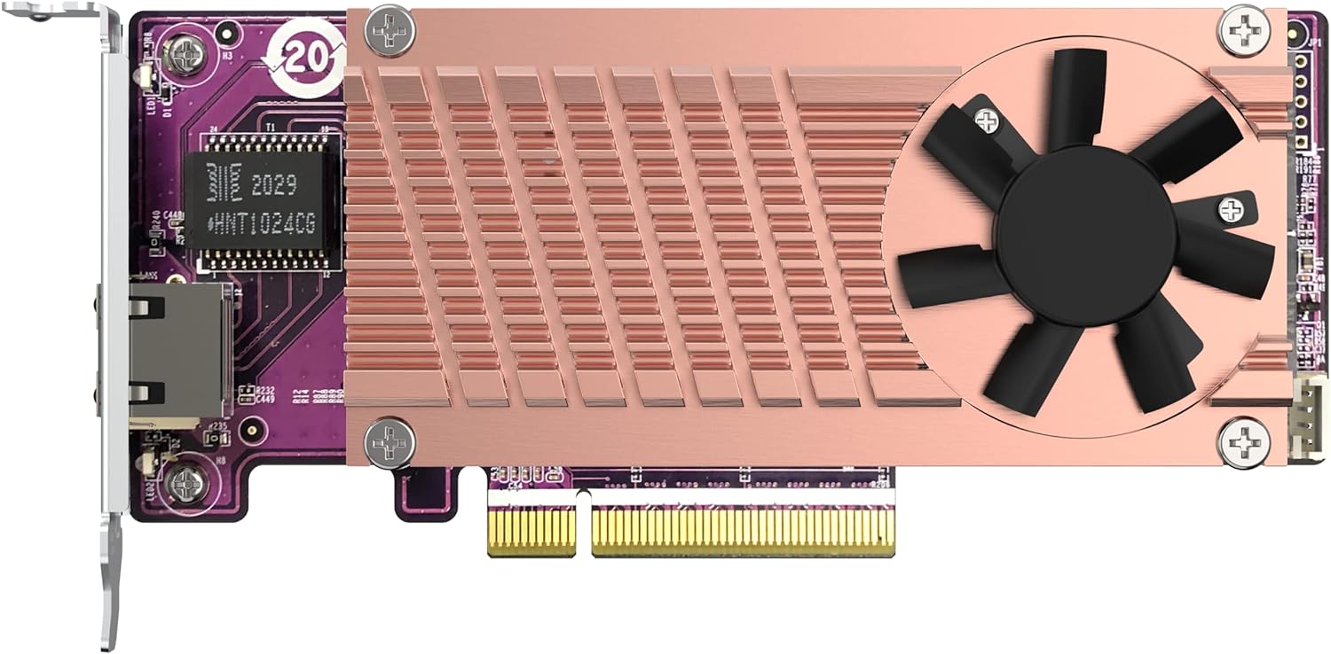 QNAP QM2-2P10G1TB 2 x PCIe Gen3 NVMe SSD & 1 x 10GbE (10G/5G/2.5G/1G/100M) Port Expansion Card to Enhance Performance
