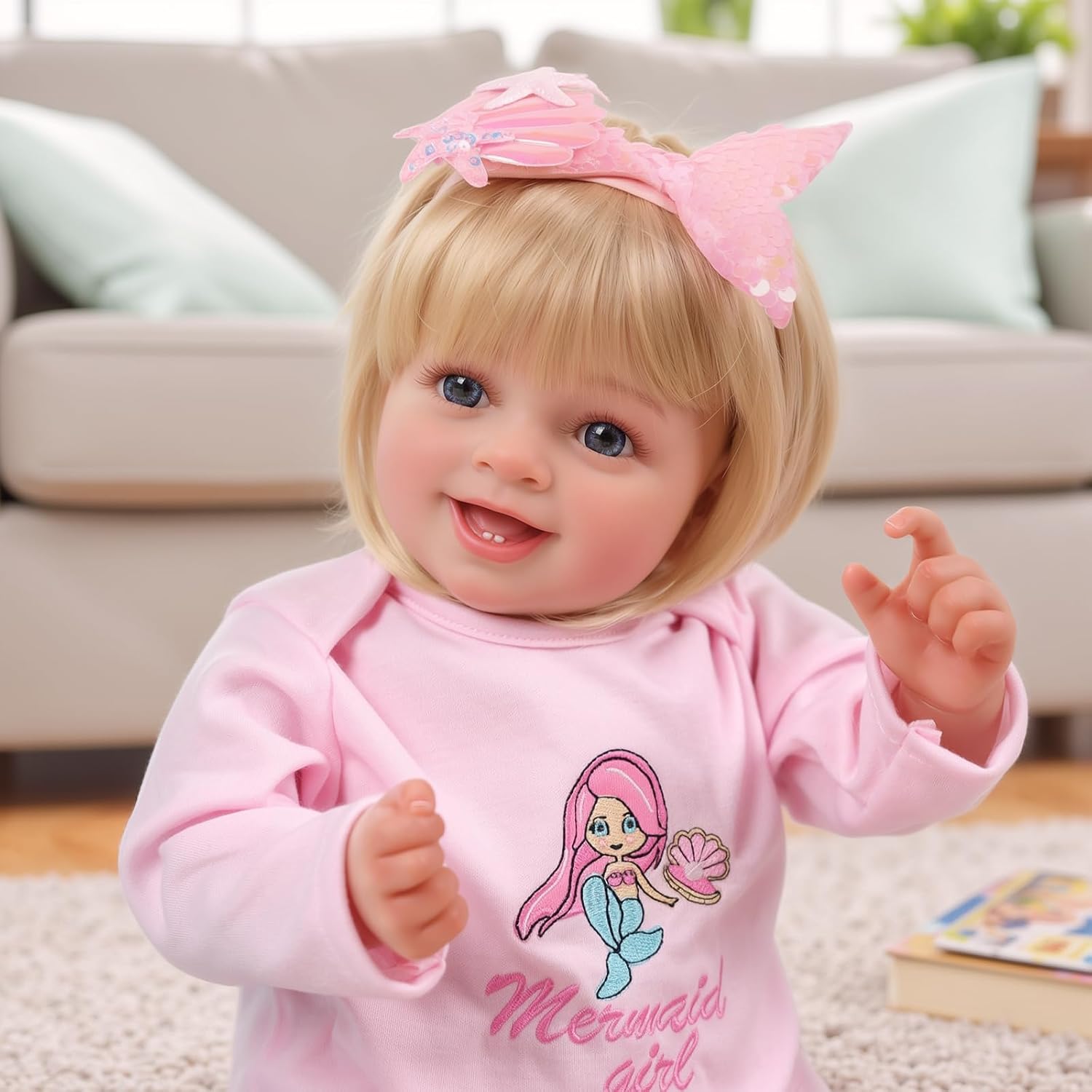 BABESIDE Reborn Baby Dolls Girl - 20 Inch Cute Blond Realistic-Newborn Baby Doll, Lifelike Poseable Reborn Doll with Accessories and Box for Kids Age 3+