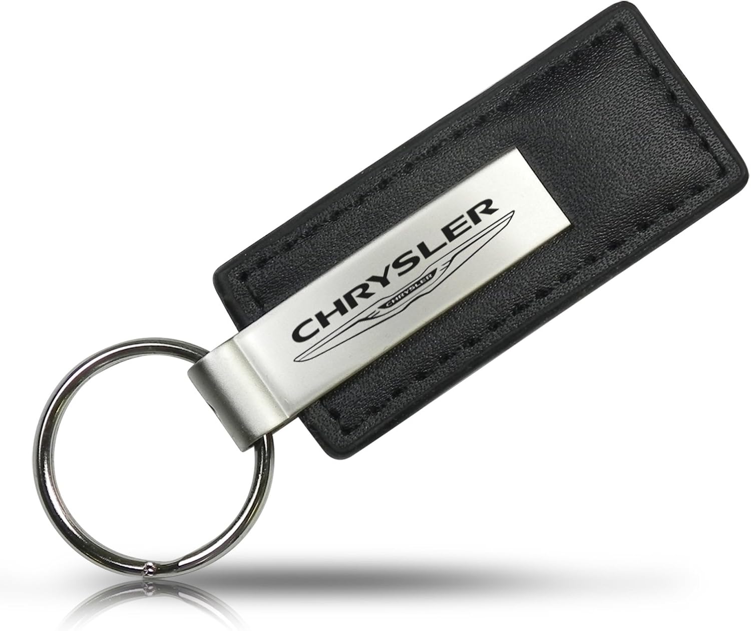 Au-Tomotive Gold, INC. Chrysler Black Leather Keychain