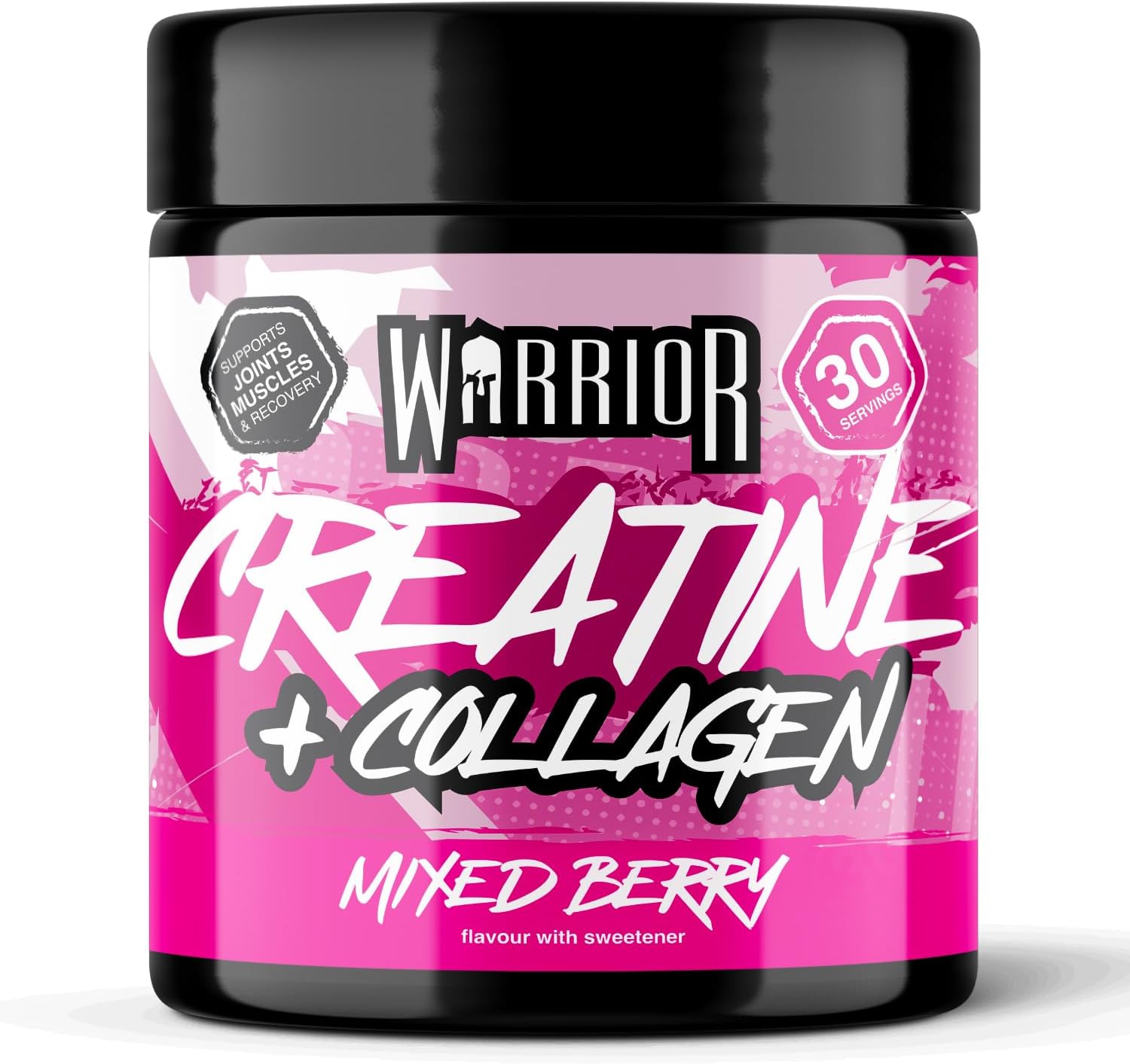 Warrior Creatine Monohydrate Powder + Hydrolysed Collagen Peptides 270g (30 Servings) – Micronised Creatine and Collagen Supplement for Muscle, Hair, Skin, Nails & Joints for Women – Mixed Berry