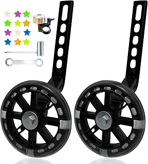 DDJKCZ Training Wheels Flash Mute Wheel Bicycle Compatible for Bikes of 12 14 16 18 20 Inch