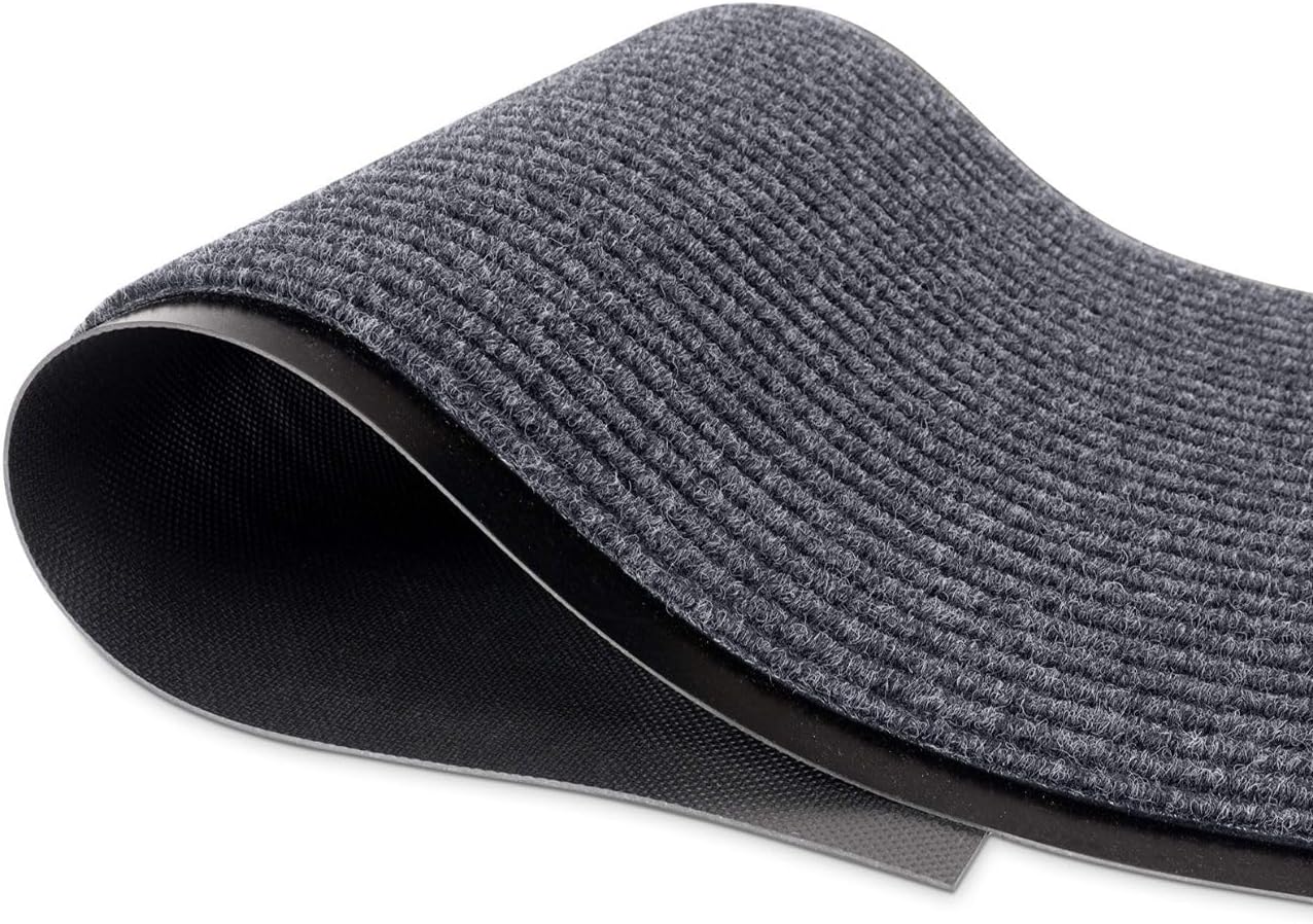 MaxMat® Extra Large Commercial Floor Mat, 3 x 5 Feet Rubber Border Heavy Duty Made in USA Commercial Door Mat, Waterproof, Low-Profile, Easy to Clean, Rubber Entry Mudroom Rug (Charcoal Grey)