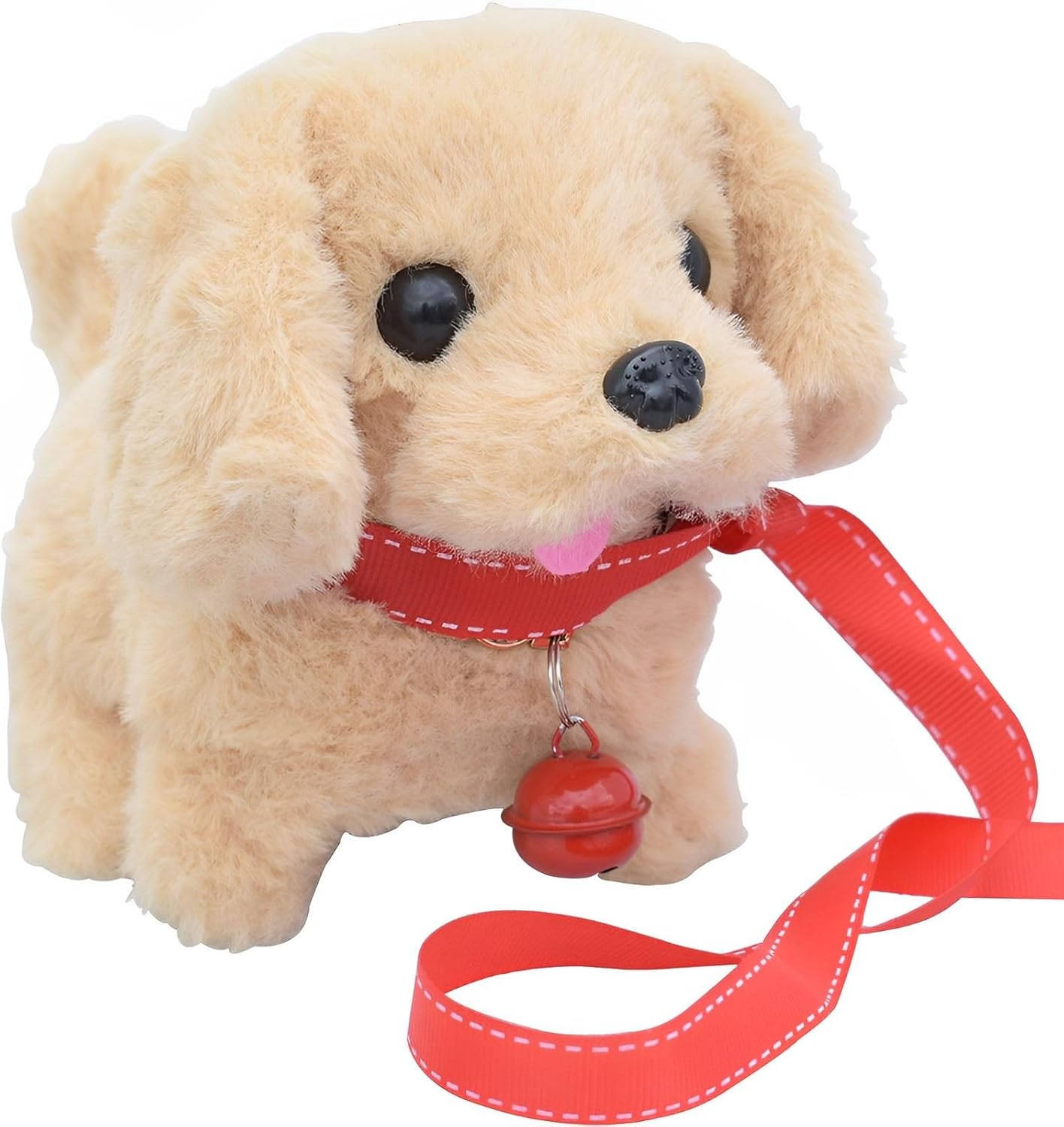 Toy Dogs for Kids, My Realistic Robot Puppy Electronic Walking Dog Toy-Walking, Barking, Wagging Tail Stuffed Musical Pet Interactive Plush Toys for 2-8 Year Old Boys Girls Presents (Light Yellow)