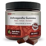 KSM-66 Ashwagandha Gummies - 600mg Organic Root Extract per Serving - Delicious Natural Apple-Berry Flavor | Supports Relaxation, Focus, & Energy (60 Gummies)