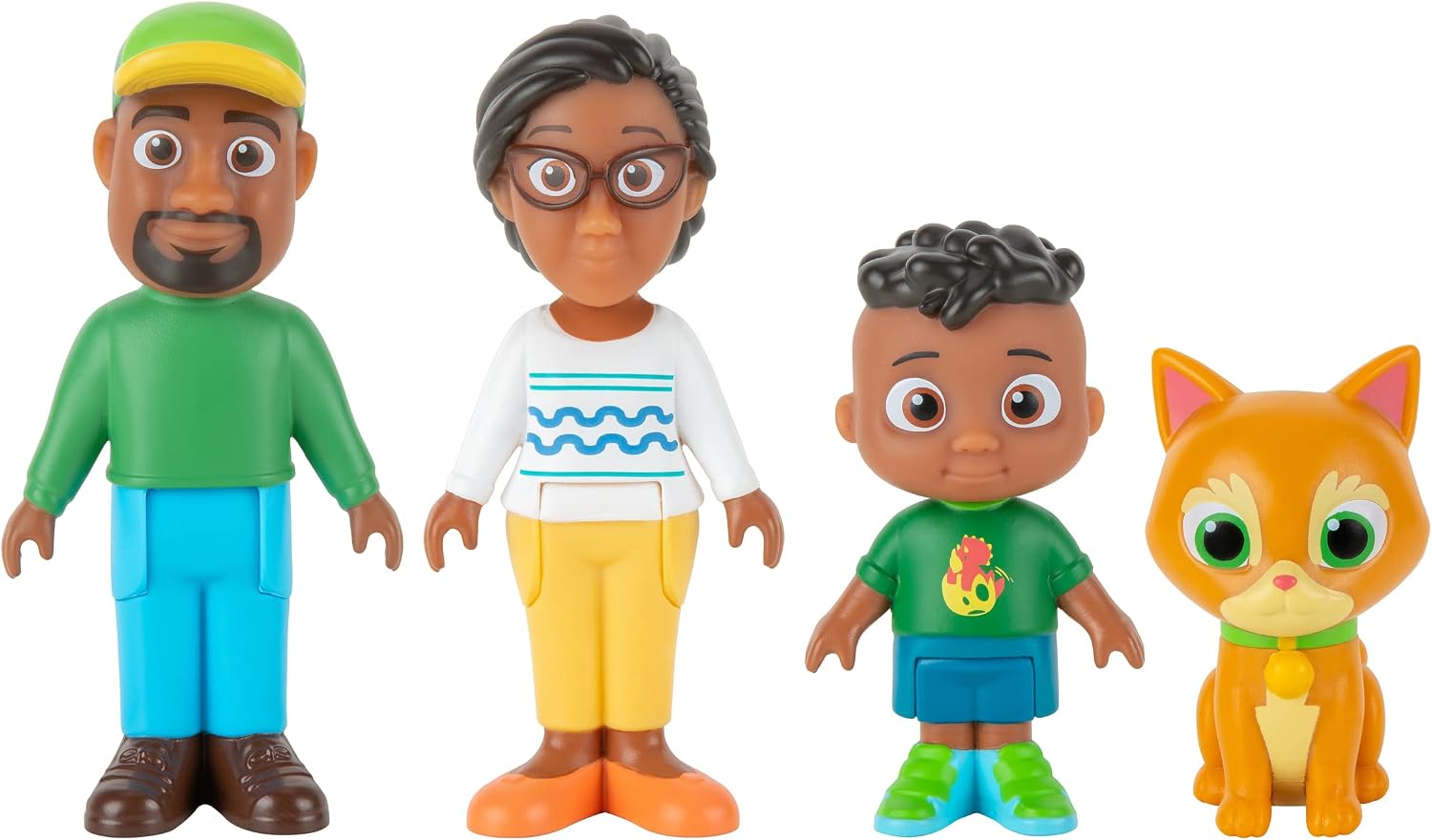 CoComelon Cody’s Family 4 Figure Set - Family and Friends - Includes Cody, Mom, Dad, and Pickles the Cat - Toys for Kids, Infants and Preschoolers