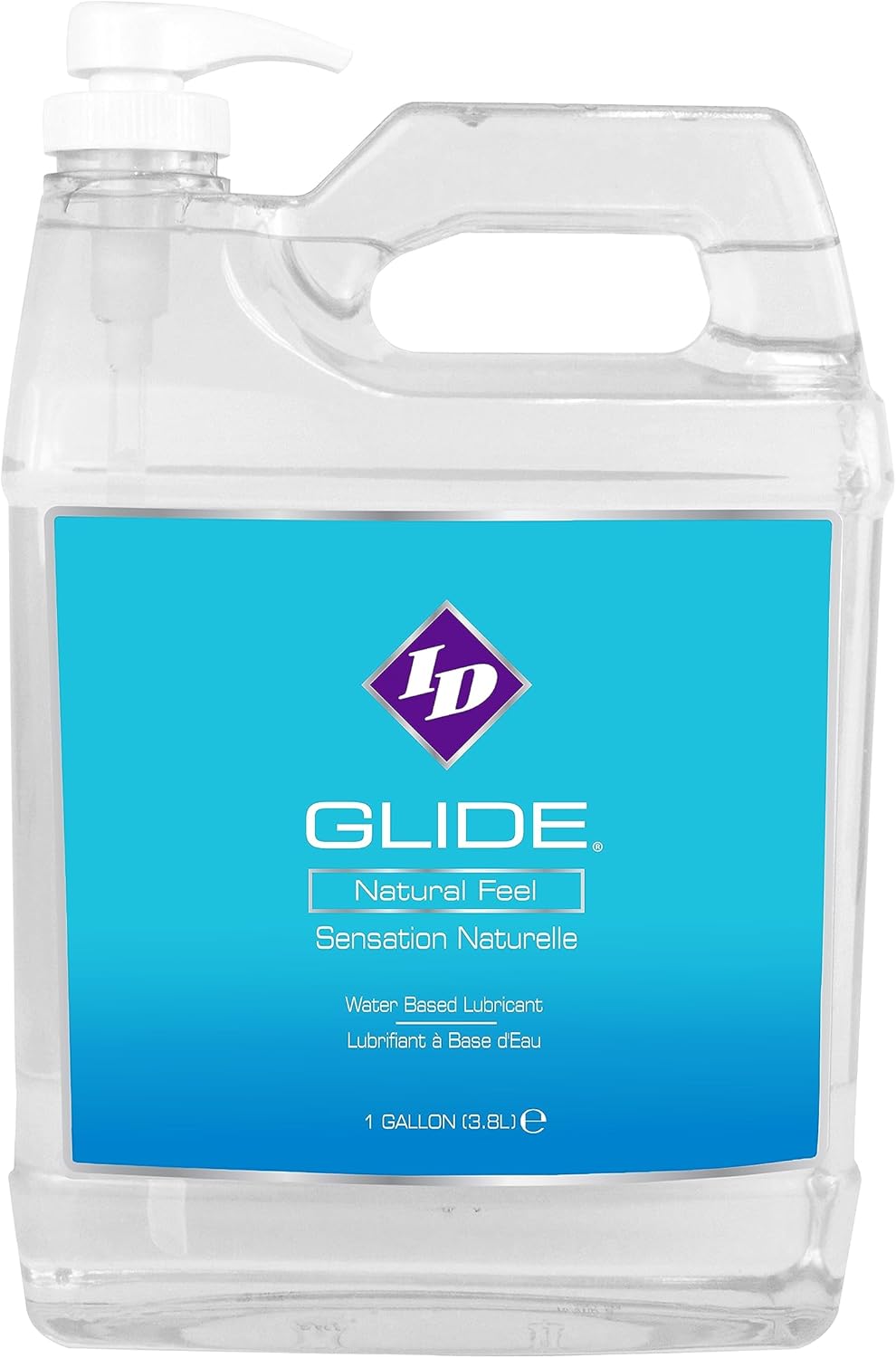 ID Glide 128 fl oz Water Based Personal Lubricant Hypoallergenic Lube for Men Women and Couples, Liquid Glide Natural Feel for Pleasure, Made in USA by ID Lubricants
