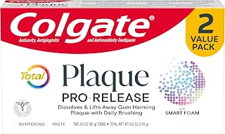 Colgate Total Plaque Pro Release Whitening Toothpaste, 2 Pack, 3.0 Oz Tubes