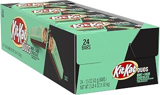 KIT KAT DUOS Dark Chocolate Mint Wafer Candy Bars, 1.5 oz (24 Count)
