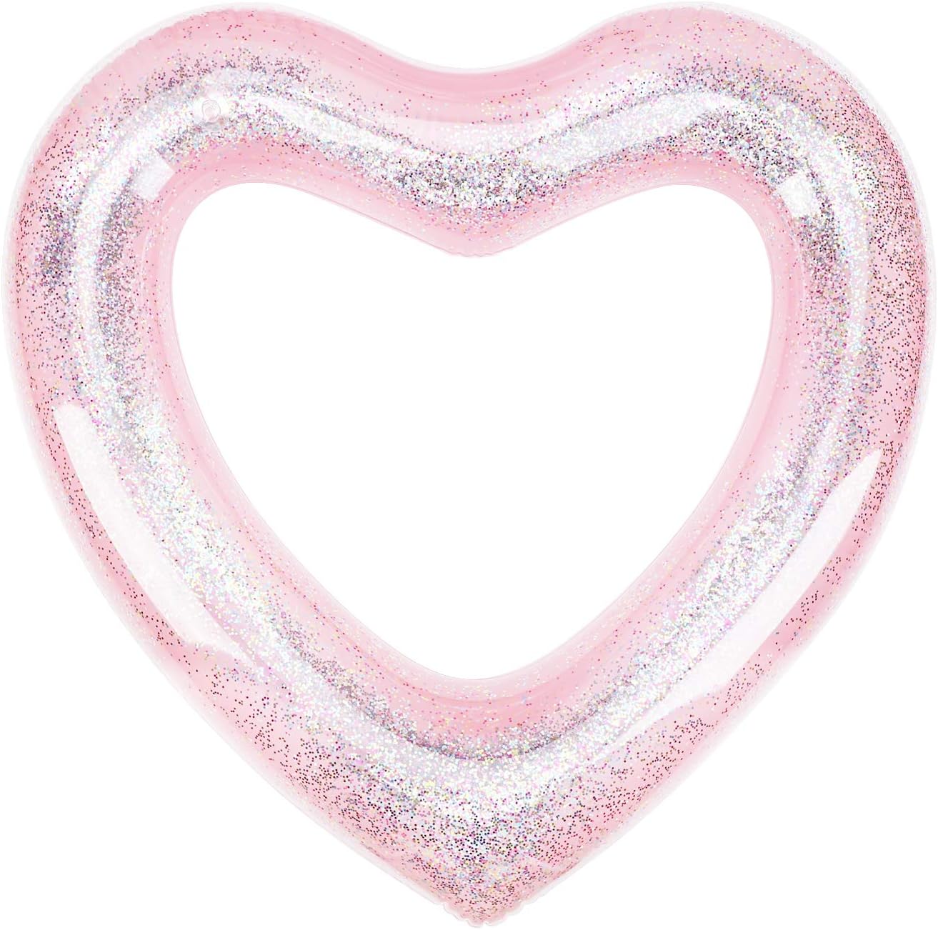 MoKo Inflatable Swim Rings, Heart Shaped Summer Swimming Pool Float Ring Inflatable Pool Float Loungers Tube Summer Water Fun Beach Pool Party Toys for Kids Adults