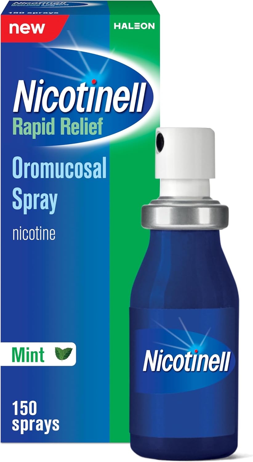 Nicotinell Nicotine 1mg per Spray (13,2ml), Fast Craving Relief, Stop Smoking Aid, Quit Nicotine Vaping Aid, Fresh Mint Flavour Mouthspray