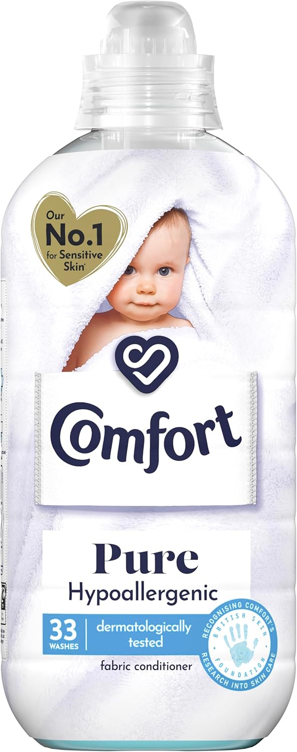 Comfort Pure Sensitive Fabric Conditioner dermatologically tested gentle next to sensitive skin 33 washes (990 ml)