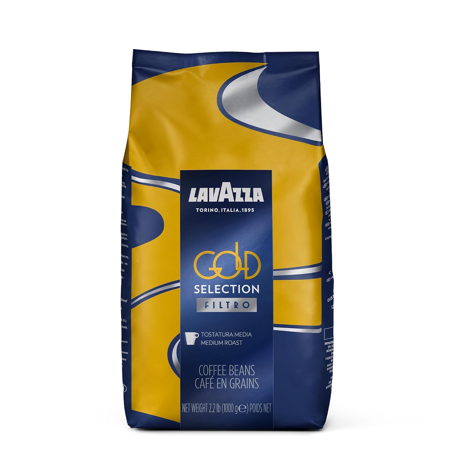Lavazza Gold Selection Filtro Whole Bean Coffee Light Roast,Vanille and Chamomille flower aromatic notes, 2.2 LB (Pack of 1)