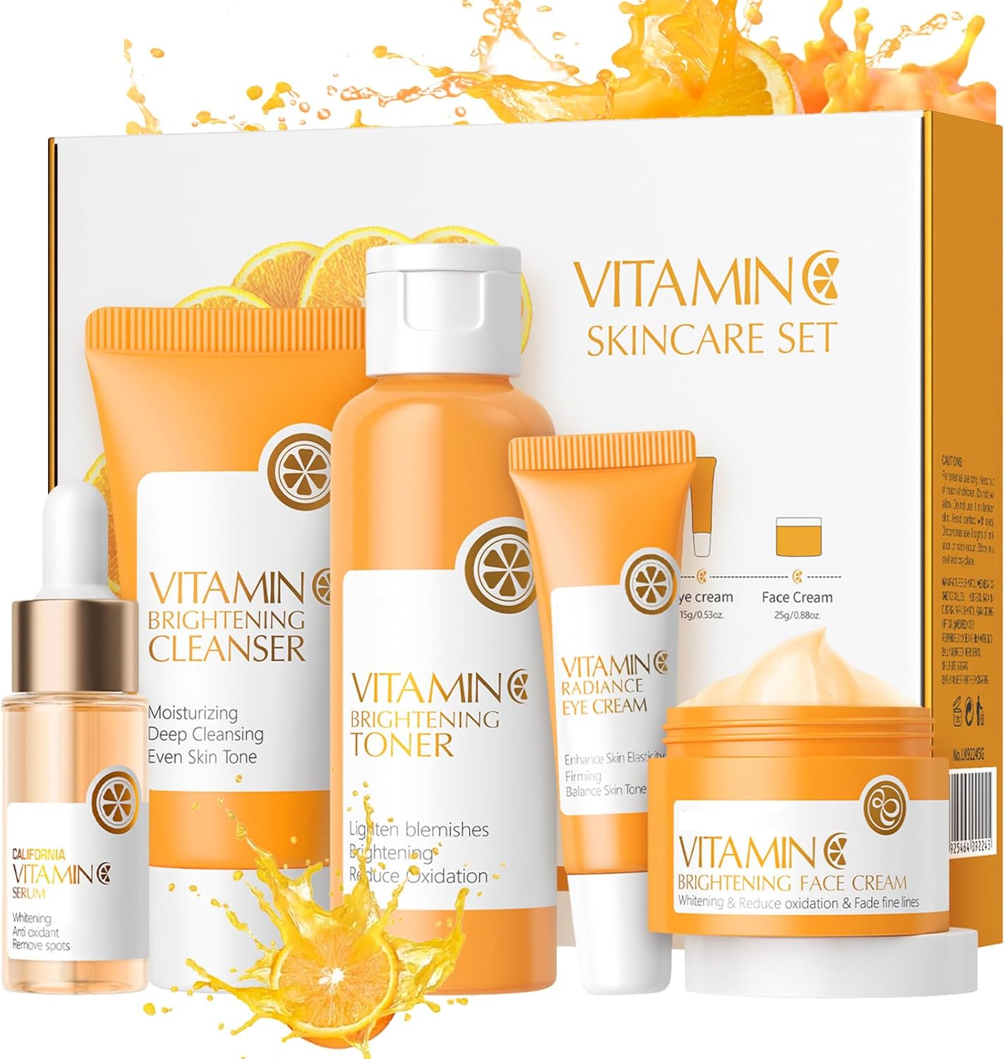 Skin Care Sets & Kits for Teenage Girls Gifts, Vitamin C Skincare Set Simple Beauty Pamper Anti-Ageing,Brightening,Moisturising Gift Sets for Women, Includes Cleanser-Toner-Serum-Eye Cream-Serum Cream