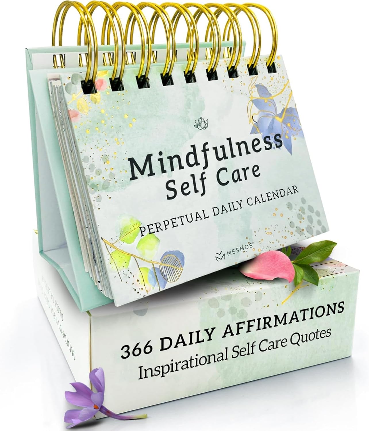 MESMOS 366 Daily Mindfulness Desk Calendar 2026 2027 & Beyond. Positive Affirmation, Spiritual & Inspirational Gifts for Women, Mental Health & Motivational Birthday Gifts, Sentimental Desk Decor