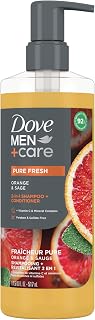 Dove Men+Care 2-in-1 Shampoo + Conditioner Pure Fresh Orange & Sage for Strong, Healthy-Looking Hair, with Vitamin C & Mineral Complex, 17.5 oz