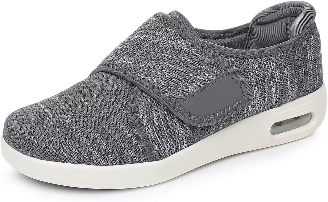 Stylish Women's Diabetic Walking Shoes - Extra Wide Width for Edema/Swollen Feet, Breathable Mesh & Memory Foam, Adjustable Strap Easy On/Off